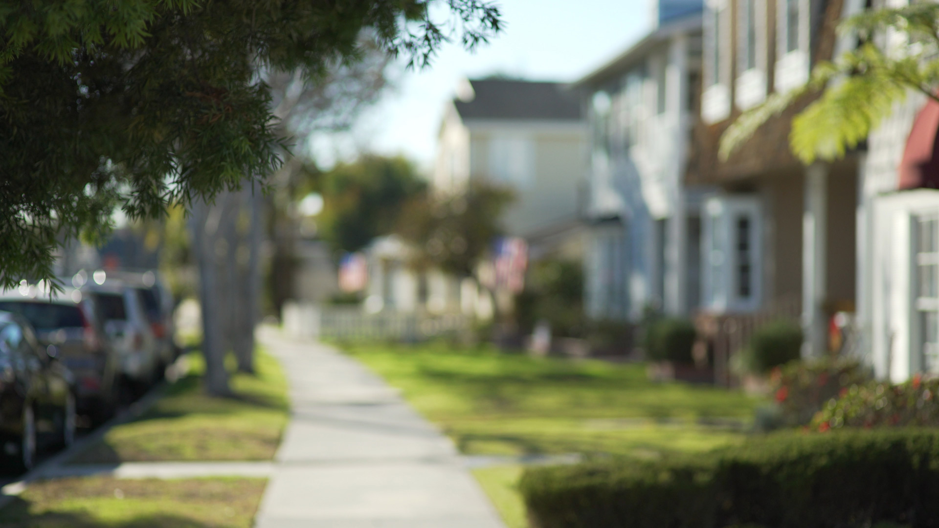Neighborhood shown with sidewalk in Monroe, NC.