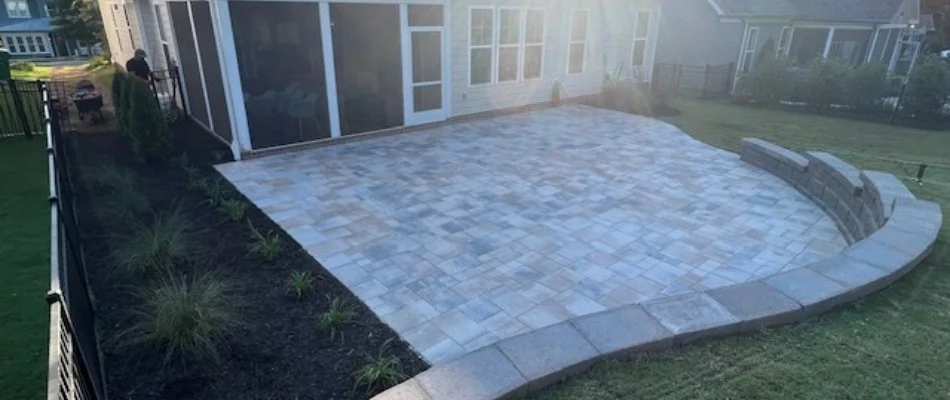 Retaining wall and paver patio in Matthews, NC.