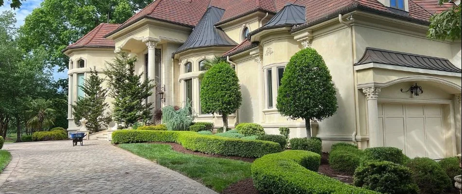 Front landscaping on a property in Mount Pleasant, NC.